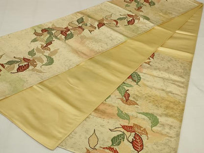 平和屋着物◎六通柄袋帯　葉尽くし　正絹　逸品　AABJ1223ou