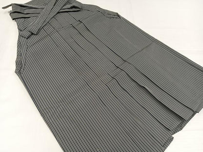 平和屋着物●男性　行灯袴　舞鶴平　草木染　縞　正絹　逸品　AABJ1246ph