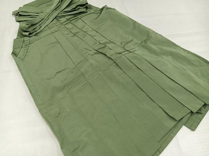 平和屋着物●男性　馬乗り袴　色無地　柳茶色　正絹　逸品　AABJ1248ph
