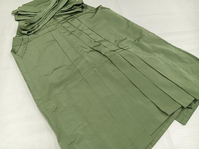 平和屋着物●男性　馬乗り袴　色無地　柳茶色　正絹　逸品　AABJ1248ph