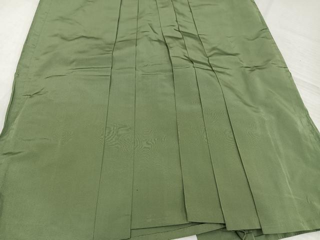 平和屋着物●男性　馬乗り袴　色無地　柳茶色　正絹　逸品　AABJ1248ph