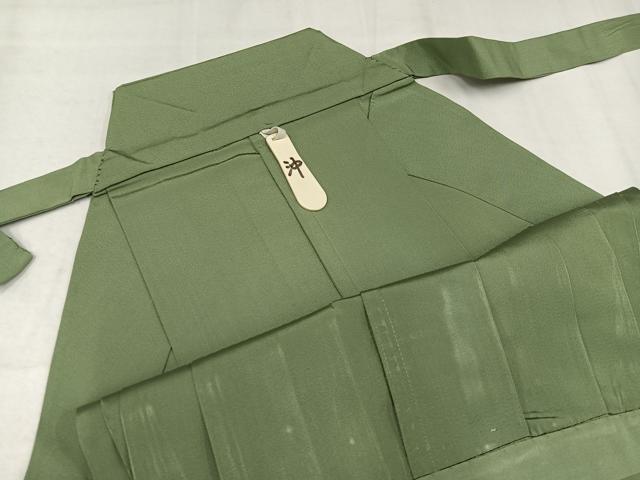 平和屋着物●男性　馬乗り袴　色無地　柳茶色　正絹　逸品　AABJ1248ph