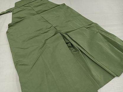 平和屋着物●男性　馬乗り袴　色無地　柳茶色　正絹　逸品　AABJ1248ph