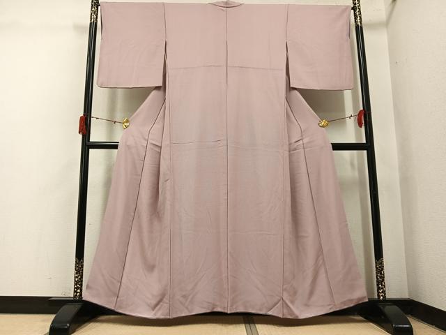 平和屋着物●江戸小紋　万筋　蘇芳香色×象牙色　正絹　逸品　AABJ1251ph