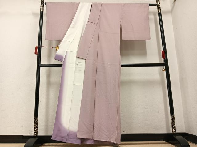 平和屋着物●江戸小紋　万筋　蘇芳香色×象牙色　正絹　逸品　AABJ1251ph