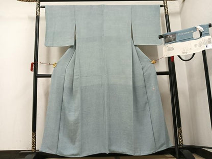 平和屋着物●江戸小紋　作家物　清水峯州　極鮫　浜ちりめん　反端付き　正絹　逸品　未使用　AABJ1253ph