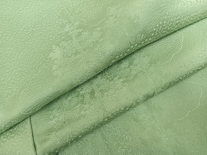 平和屋着物●上質な色無地　樹林地紋　裏葉柳色　正絹　逸品　AABJ1261ph