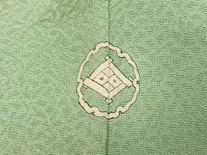 平和屋着物●上質な色無地　樹林地紋　裏葉柳色　正絹　逸品　AABJ1261ph