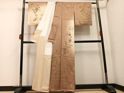 平和屋着物●訪問着　更紗文　暈し染め　金彩　正絹　逸品　AABJ1262ph