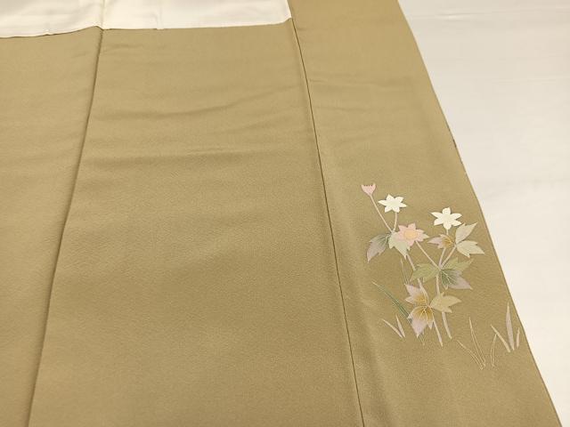 平和屋着物●訪問着　友禅　草花文　金彩　正絹　逸品　AABJ1263ph
