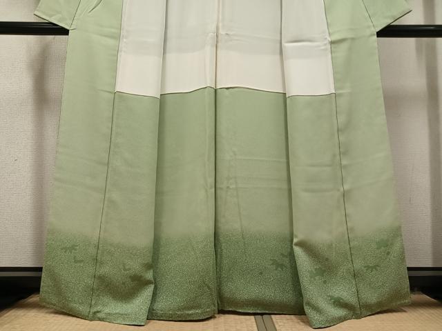 平和屋着物●人間国宝・羽田登喜男　訪問着　枝梅文　正絹　逸品　AABJ1264ph