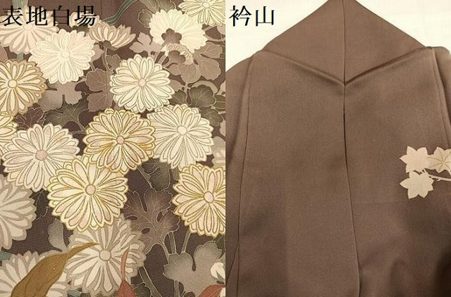 平和屋着物●訪問着　刺繍　草花文　金彩　正絹　逸品　AABJ1265ph