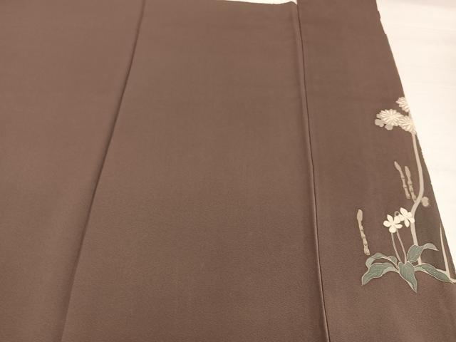平和屋着物●訪問着　刺繍　草花文　金彩　正絹　逸品　AABJ1265ph