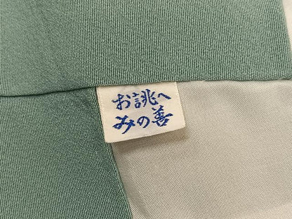 平和屋着物●上質な色無地　作家物　錆青磁色　正絹　逸品　AABJ1268ph