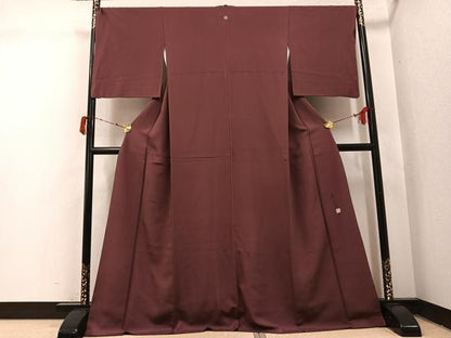 平和屋着物●上質な色無地　作家物　本泥染　栗皮茶色　正絹　逸品　AABJ1272ph