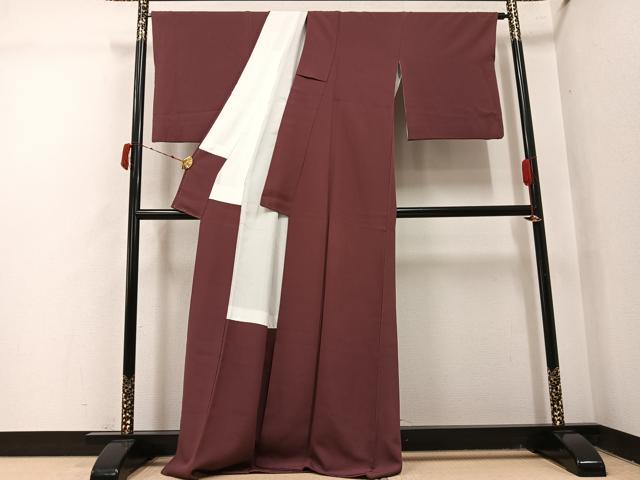 平和屋着物●上質な色無地　作家物　本泥染　栗皮茶色　正絹　逸品　AABJ1272ph