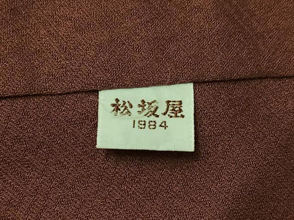 平和屋着物●上質な色無地　作家物　草木染　栗皮茶色　松坂屋扱い　正絹　逸品　AABJ1273ph