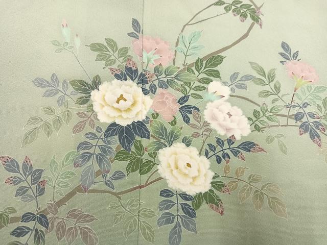 平和屋着物●訪問着　友禅　作家物　枝花文　正絹　逸品　AABJ1276ph