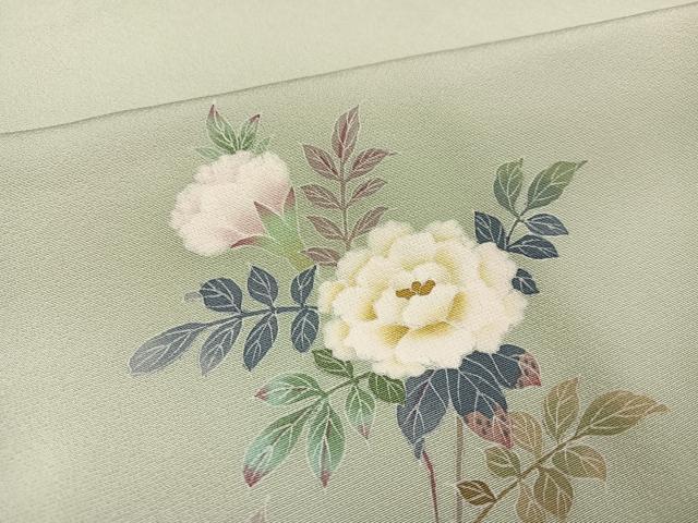 平和屋着物●訪問着　友禅　作家物　枝花文　正絹　逸品　AABJ1276ph