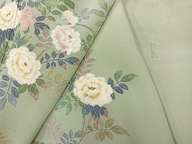 平和屋着物●訪問着　友禅　作家物　枝花文　正絹　逸品　AABJ1276ph