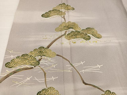 平和屋着物●訪問着　松　暈し染め　金彩　正絹　逸品　AABJ1278ph