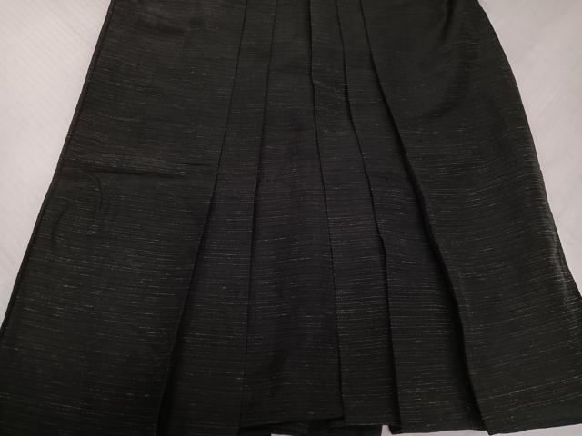 平和屋着物●男性　馬乗り袴　紬地　黒地　正絹　逸品　AABJ1280ph