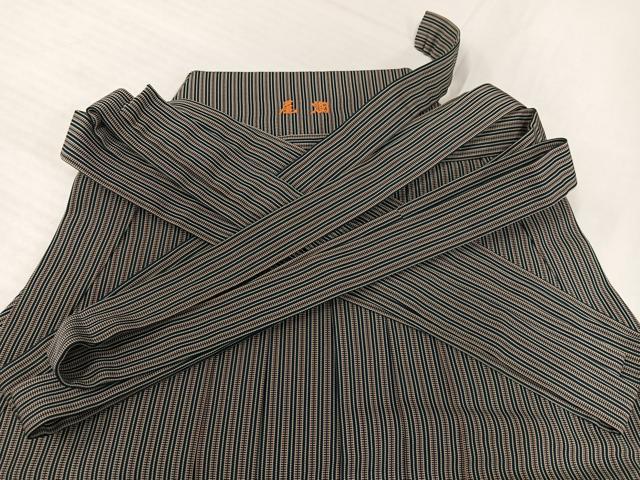 平和屋着物●男性　仙台平　馬乗り袴　縞　正絹　逸品　AABJ1281ph