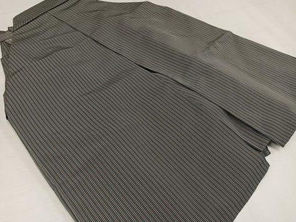 平和屋着物●男性　仙台平　馬乗り袴　縞　正絹　逸品　AABJ1281ph