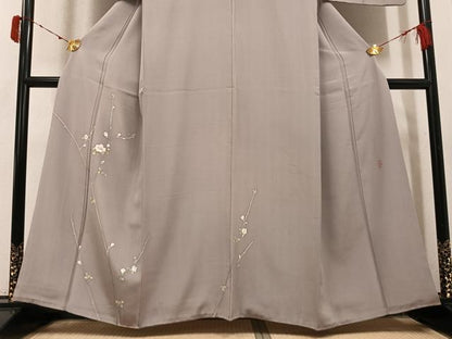 平和屋着物●本加賀友禅作家　清藤宏　訪問着　枝花文　正絹　逸品　AABJ1284ph