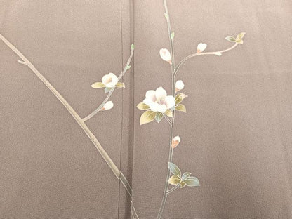 平和屋着物●本加賀友禅作家　清藤宏　訪問着　枝花文　正絹　逸品　AABJ1284ph