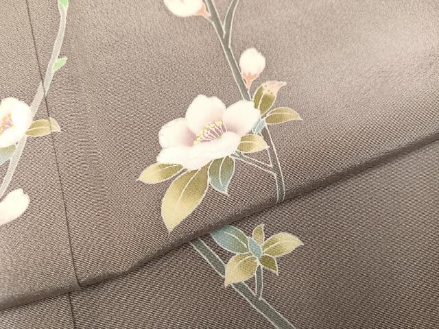 平和屋着物●本加賀友禅作家　清藤宏　訪問着　枝花文　正絹　逸品　AABJ1284ph