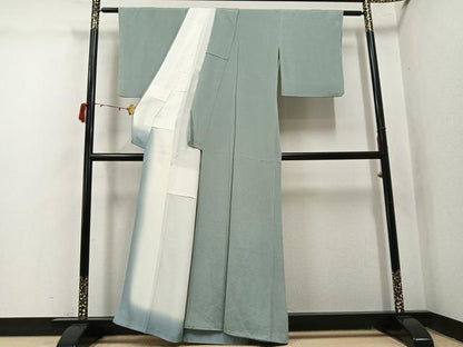 平和屋着物●上質な色無地　岩井茶色　鬼しぼ縮緬　浜ちりめん　反端付き　正絹　逸品　AABJ1286ph