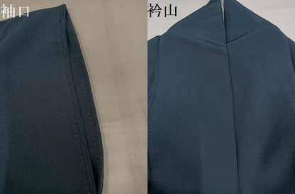 平和屋着物●上質な色無地　雅び彩重ね染　鉄御納戸色　正絹　逸品　AABJ1287ph