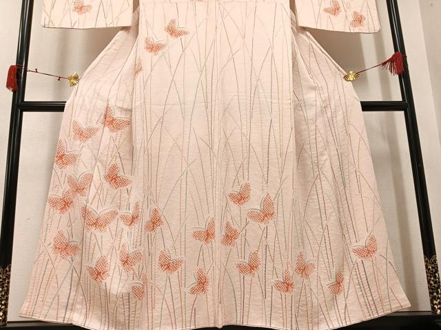 平和屋着物●訪問着　絞り　舞蝶文　正絹　逸品　AABJ1290ph