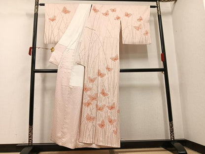 平和屋着物●訪問着　絞り　舞蝶文　正絹　逸品　AABJ1290ph
