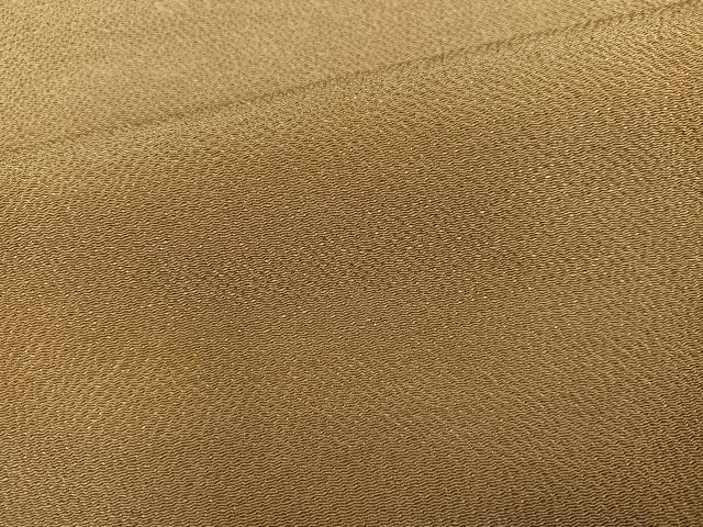 平和屋着物●上質な色無地　榛色　鬼しぼ縮緬　正絹　逸品　AABJ1291ph