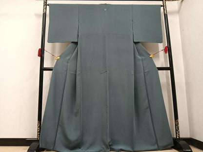 平和屋着物●上質な色無地　鉛色　正絹　逸品　AABJ1292ph