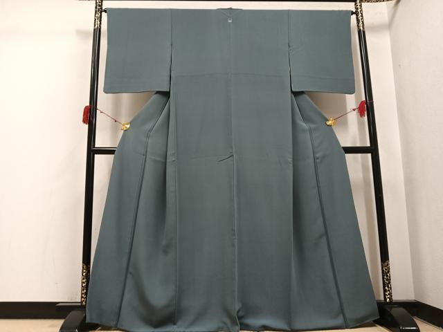 平和屋着物●上質な色無地　鉛色　正絹　逸品　AABJ1292ph