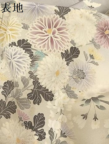 平和屋着物●田中勇吉の弟子　日本工芸会正会員　吉田喜八郎　色留袖　草花文　正絹　逸品　AABJ1293ph