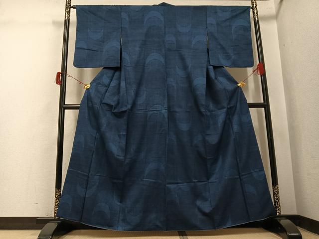 平和屋着物●上質な紬　流水文　正絹　逸品　AABJ1294ph