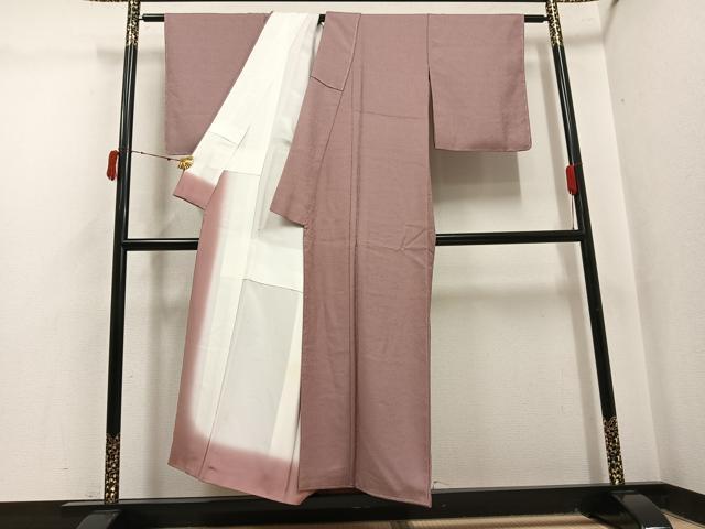 平和屋着物●無形文化財　人間国宝　五嶋敏太郎　小紋　紋唐織　草花文　丹後ちりめん　反端付き　正絹　逸品　AABJ1297ph