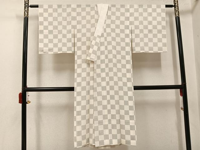 平和屋着物●長襦袢　単衣　市松文様　正絹　逸品　AABJ1301ph
