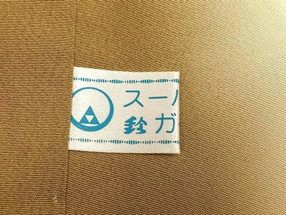 平和屋着物●上質な小紋　美和織　幾何学文様　鈴乃屋扱い　丹後ちりめん　反端付き　正絹　逸品　AABJ1302ph