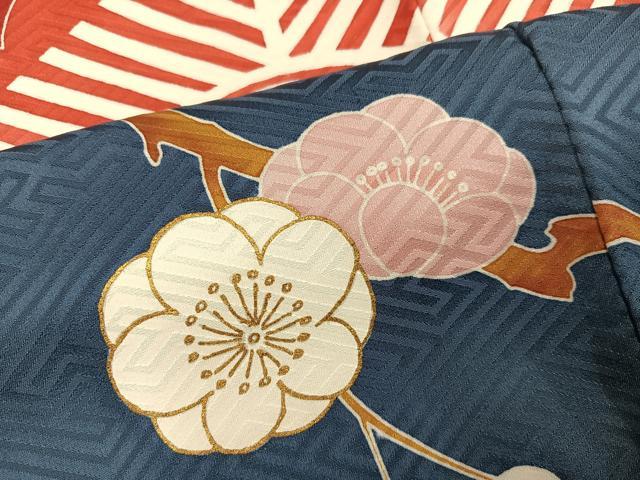 平和屋着物●豪華振袖　駒刺繍　梅松文　金彩　正絹　逸品　AABJ1303ph