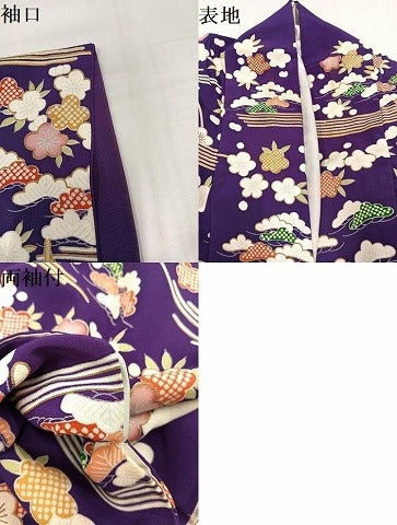 平和屋着物●豪華振袖　作家物　駒刺繍　流水風景草花文　金彩　小田急百貨店扱い　正絹　逸品　AABJ1306ph