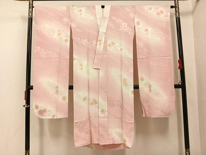平和屋着物●振袖用長襦袢　無双仕立て　辻が花地紋　暈し染め　正絹　逸品　未使用　AABJ1308ph