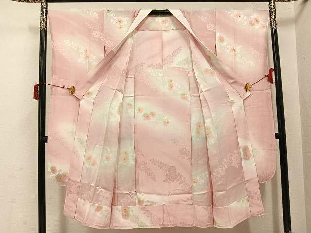平和屋着物●振袖用長襦袢　無双仕立て　辻が花地紋　暈し染め　正絹　逸品　未使用　AABJ1308ph