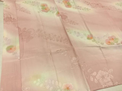 平和屋着物●振袖用長襦袢　無双仕立て　辻が花地紋　暈し染め　正絹　逸品　未使用　AABJ1308ph