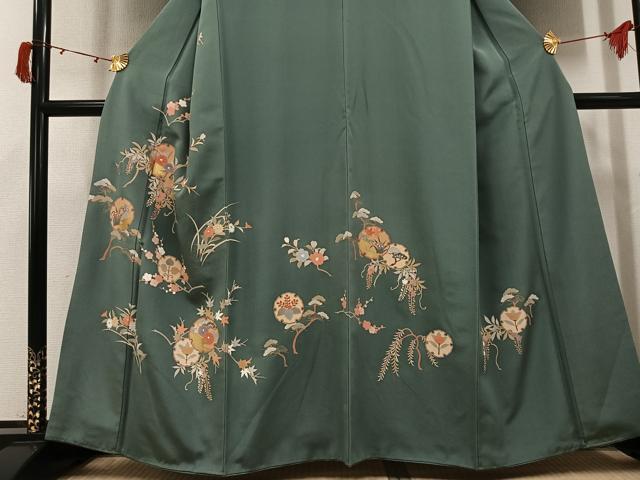 平和屋着物●訪問着　雪輪草花文　金彩　正絹　逸品　AABJ1310ph