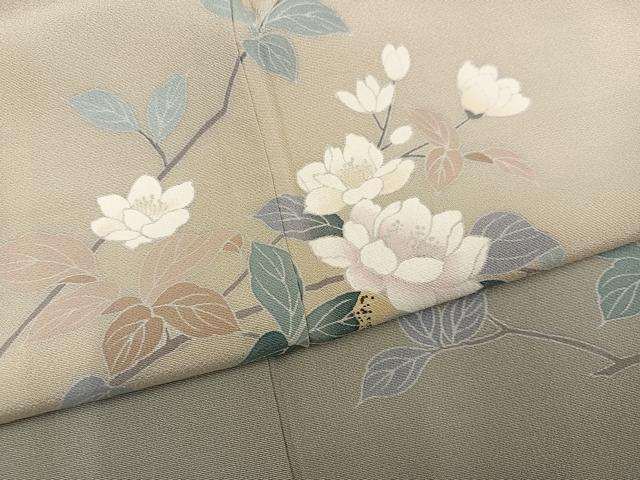 平和屋着物●訪問着　友禅　作家物　枝花文　暈し染め　正絹　逸品　AABJ1311ph